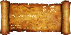 Pallek Petra névjegykártya